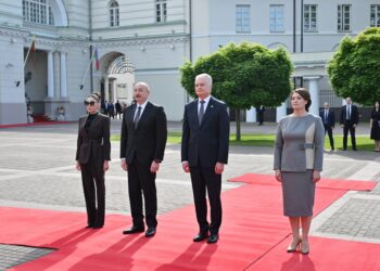 Azərbaycan Prezidenti İlham Əliyevin Vilnüsdə rəsmi qarşılanma mərasimi olub