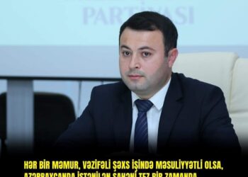 Hər bir məmur, hər bir vəzifəli şəxs işində məsuliyyətli olsa Azərbaycanda istənilən sahəni tez bir zamanda dəyişmək və inkişaf etdirmək mümkündür.